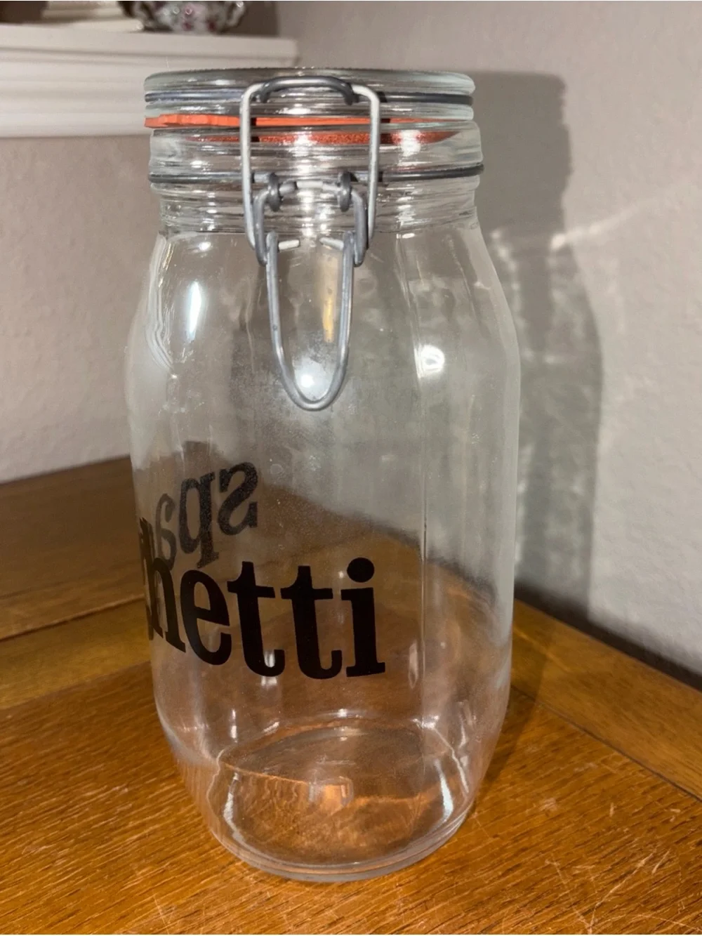 Vintage 1970's 10” SPAGHETTI Mason Jar Canister MCM Mid Century modern